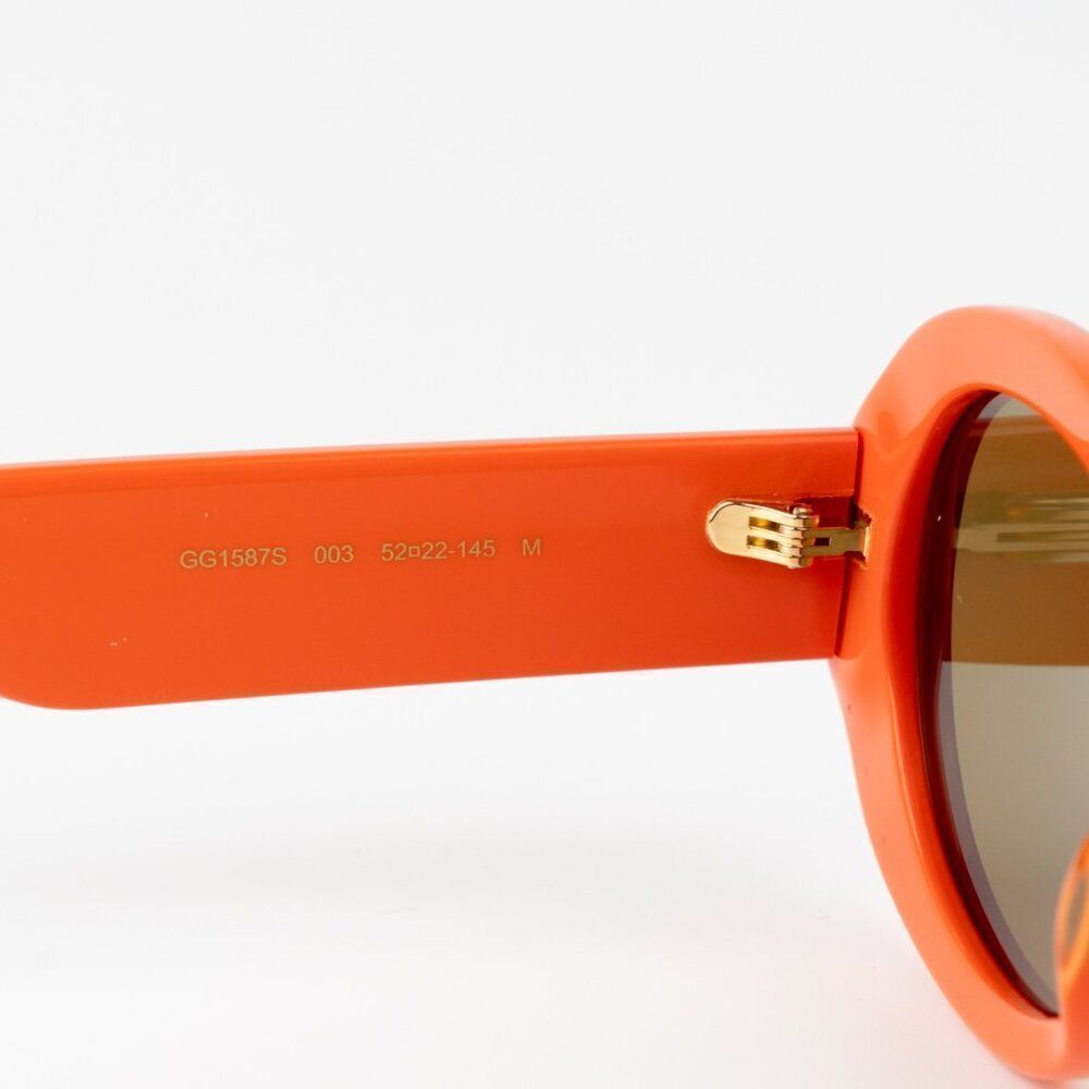 NEW Gucci GG1587S 003 Orange Brown Women Oval Sunglasses GG 1587S - Picture 8 of 10